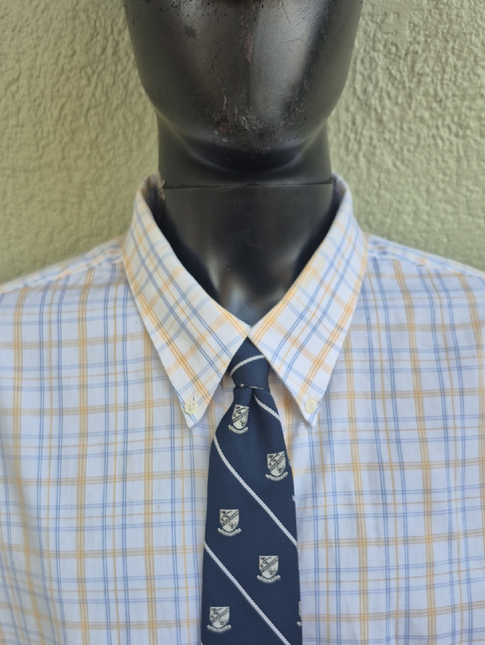 Paul Fredrick Men's Yellow Plaid Button-Down Luxury Shirt/Contrasting Accents - Picture 9 of 17
